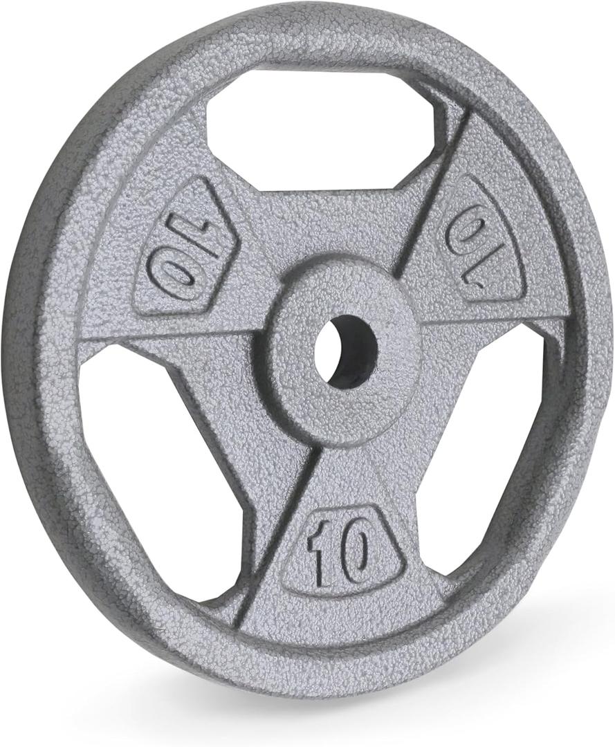 Marcy Classic 1" Cast Iron Standard Grip Plates for Strength Training and Weightlifting