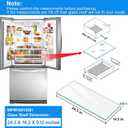 UPGRADED WPW10513681 Refrigerator Glass Shelf Replacement for Whirlpool Maytag KitchenAid Fridge Crisper Glass Replacement,Tempered Glass Crisper Drawer Cover Insert W10513681 W10361490 Glass Shelf