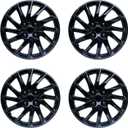 Hubcap Wheel Cover Replacement R14 Hub Caps Universal-Fit Steel Wheel Rim Cover ABS Material Exterior Accessories for Car Truck SUV -Set of 414-inchBlack