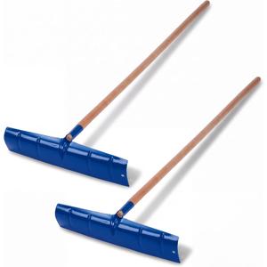 2 Pcs 60 Inch Concrete Placer with 22 Inch Wide Rake Head, Blue