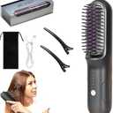 STRAIGHTEN COMB Hair Pro, Brusheo, Brusheo Hair Pro, Brusho Cordless Hair Straightener Brush, Portable Straightening Brush for Travel, Three Gear Adjustment, USB Rechargeable (1Pcs)