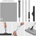 MR.SIGA Pet Hair Removal Rubber Broom with Built in Squeegee, 3 in 1 Floor Brush for Carpet, 61 inch Adjustable Handle, Includes 1 Microfiber Cloth for Floor Dusting