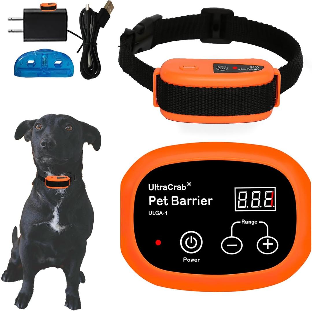 Indoor Pet Barrier for Dogs, Wireless Indoor Electric Fence, Pet Gate, Keeps Areas Off Limits, Dog Fence Waterproof/Rechargeable Training Collar (2 Dogs System)
