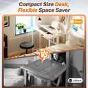 Huuger Folding Desk with Storage Shelf, 31.5 Inch Foldable Computer Table for Small Spaces, Space Saving Sofa Table for Couch, Writing Work Office Computer Desk, Easy to Fold, White