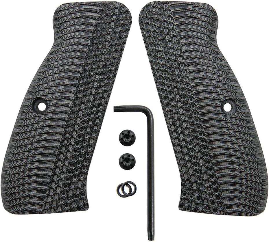 Cool Hand G10 Grips for CZ 75 Full Size, CZ 75 SP-01 Tactical, CZ 75B BD, Shadow 2, Balck Gun Grips Screws Included, Mild Aggressive OPS Texture (Grey/Black)