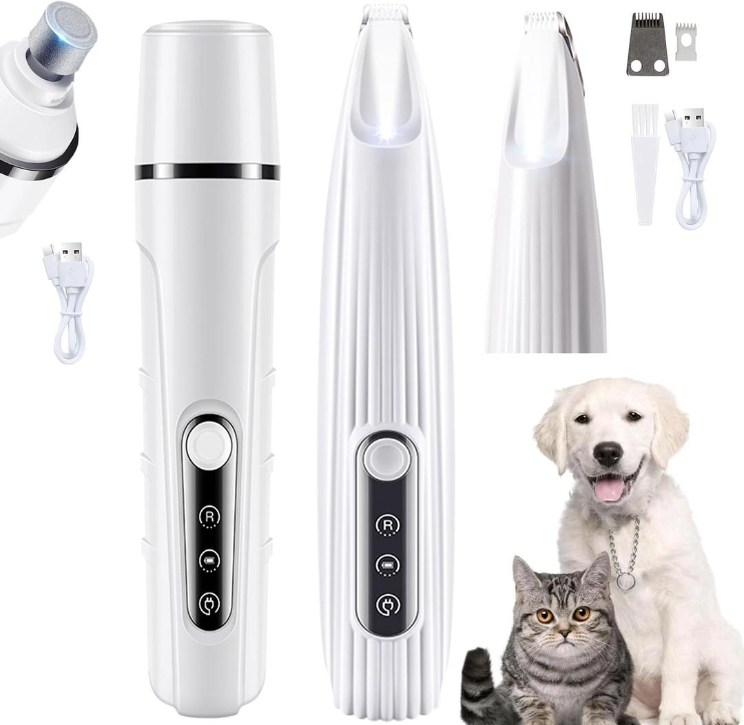 2 x CSD Pet Nail Grinder for Dogs Cats, Cordless USB-C, Low Noise LED Light