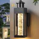 EDISHINE Motion Sensor Porch Lights Outdoor, Dusk to Dawn Exterior Lighting Fixtures with Crystal Bubble Glass, LED Outside Wall Sconce Lantern for Garage 1100 Lumen