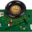Roulette Wheel Set  16-Inch Gambling Wheel with Reversible Roulette and Black Jack Table Cotton, Chips, 2 Decks of Cards, and More by Trademark Poker