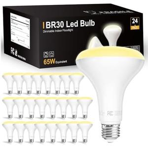 dalattin 24 Pack BR30 LED Bulbs 65W Equivalent, Dimmable Indoor Flood Lights 2700K Soft White, 9W, 800 Lumens, E26 Base, LED Recessed Light Bulb for Living Room, Bedroom, Bathroom, Kitchen