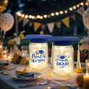 12 Sets 2026 Graduation Centerpieces for Tables, Glowing Mason Jar Centerpieces with Graduation Caps, Glowing Money Jars for College High School Congrats Grad Party Decor Supplies (Blue)