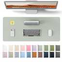 YSAGi Leather Desk Protector, Office Mat, Large Mouse Mat, Non-Slip PU Leather Blotter, Laptop Pad, Waterproof Writing Pad for Office and Home (Beige, 23.6" x 13.8")