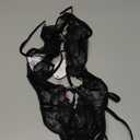 Avidlove Women One Piece Lingerie Sexy Lace Bodysuit Deep V Teddy Babydoll Nightgown, Size M, Black