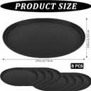 8 Pcs 24 Inch x 29 Inch Large Restaurant Serving Trays, Black PP Plastic Non Slip Tray,Oval Plastic Food Serving Tray with Raised Edges for Home Kitchen Restaurant Cafeterias Fast Food Service