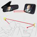 Baby Car Mirror Rear Facing Baby Essentials 100% Shatterproof Safest Clear View 360 Adjustable to All Seats and Ages Crash Tested Fully Assembled