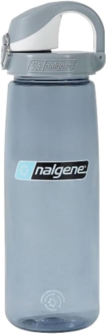 Nalgene Sustain Tritan BPA-Free On The Fly Water Bottle Made with Material Derived from 50% Plastic Waste (24 Ounces, Smoke Gray with Gray)