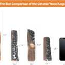 Skyflame Small Gas Fireplace Logs - 4 Pcs Ceramic Wood Logs and Accessories for All Types of Indoor Gas Inserts, Ventless, Propane, Gel, Ethanol, Electric or Outdoor Fireplaces & Fire Pits
