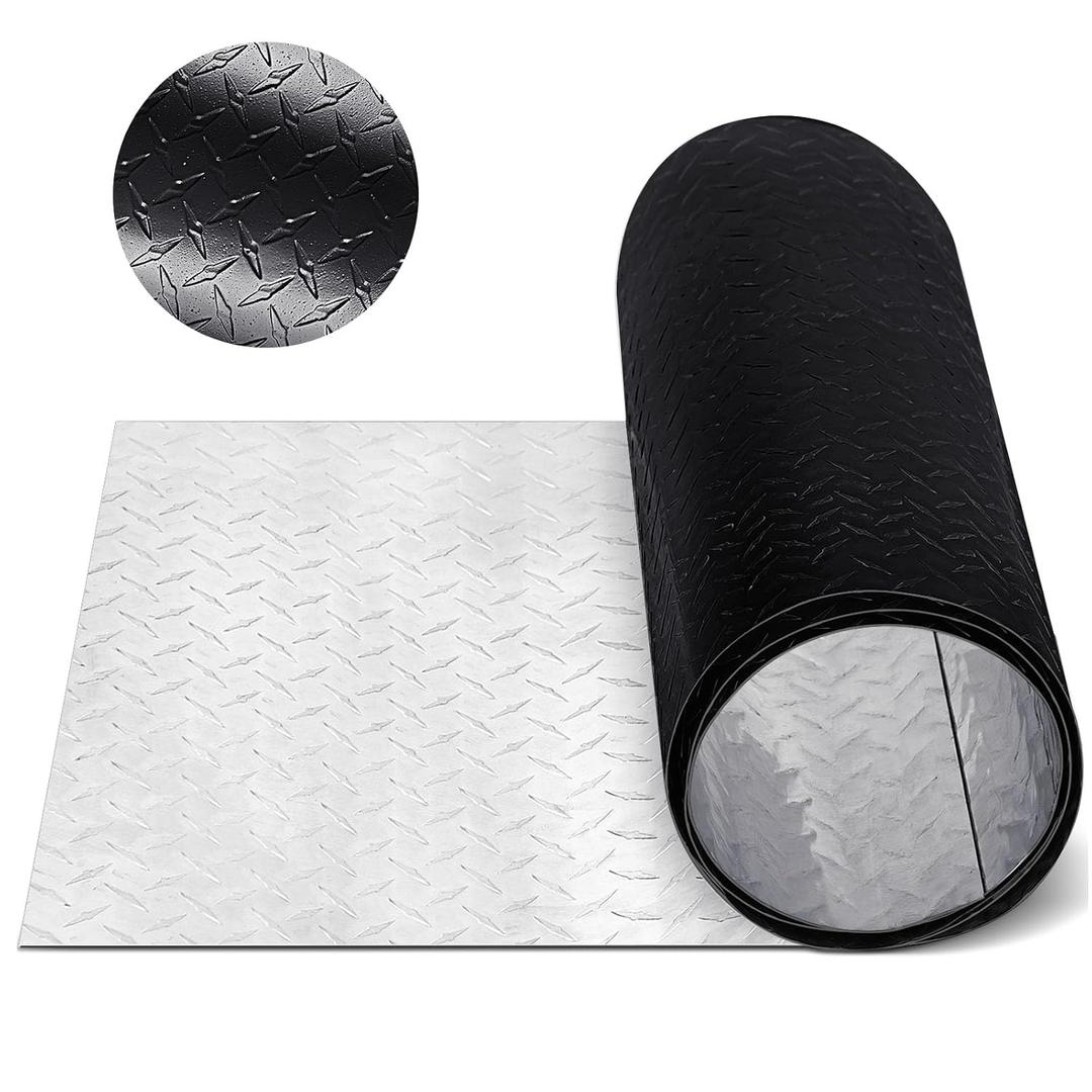 Yaocom 24'' x 96'' x 0.06'' Aluminum Diamond Plate Sheet, Black