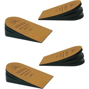 Adjustable Heel Lifts for Shoes, 1/4'' Height Increase Insoles for Achilles Tendonitis, Heel Pain, Leg Length Discrepancy, Plantar Fasciitis, Shoe Lifts Men, Women (Brown, Small (2 Pairs))