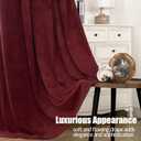 YoungsTex Burgundy Velvet Blackout Curtains for Living Room, Thermal Insulated Drapes with Grommet Privacy for Bedroom Decorative, 2 Panels, 52 X 80 Inch