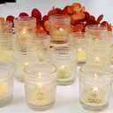 Consevisen Votive Candle Holders 24 Pack, Clear Glass Tealight Tea Lights Candle Holder Bulk for Wedding Centerpieces Table Decorations Birthday Party Christmas Home Decor