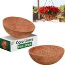 Halatool 2 Pack 20 Inch Coconut Liners for Planters 100% Natural Hanging Basket Liners Round Coco Coir Liner for Balcony Garden Patio Porch Home Decor