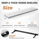 Fun Memories Floating Shelves for Wall, 30" Rustic Wood Deep Wall Mounted Shelves with Invisible Brackets for Decor & Storage, Floating Shelf for Living Room, Bathroom (White, Set of 2), 30"W x 6.5"D, 2Packs
