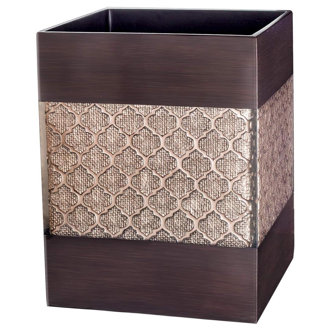 Creative Scents Dahlia Brown Bathroom Trash Can 1.98 Gal / 7.5L - Small Waste Basket for Bathroom - Durable Space Friendly Waste Bin - Decorative Wastebasket for Modern Room or Bedroom Decor