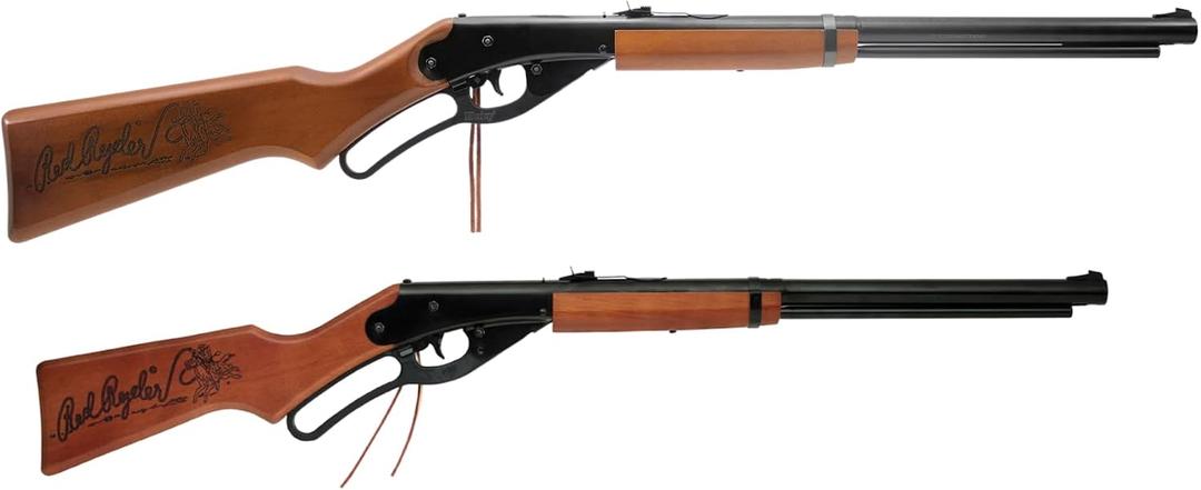 Daisy Red Ryder 1938 .177 BB Rifle- Wood Stock- Lever‑Action | Real Wood Stock Craftsmanship - Smooth Classic Lever-Action Pump - Ramped Rear Sight Adjusts Easily