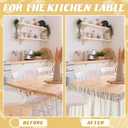 Hahafelt Cabinet Dishwasher Hidden Curtains with Telescopic Rod and Rod Clamp Dishwasher Desk 35 x 39 Inches Curtain for Kitchen Under Sink Washing Machine(Caramel Color)