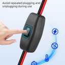 RIIEYOCA 12V 24V Cigarette Lighter Male Plug to O-Ring Terminal Extension Cord,16 AWG Heavy Duty 15A Car Cigarette Lighter Replacement Power Cable with On/Off Switch for Cars,Boats(1M/3.3FT)