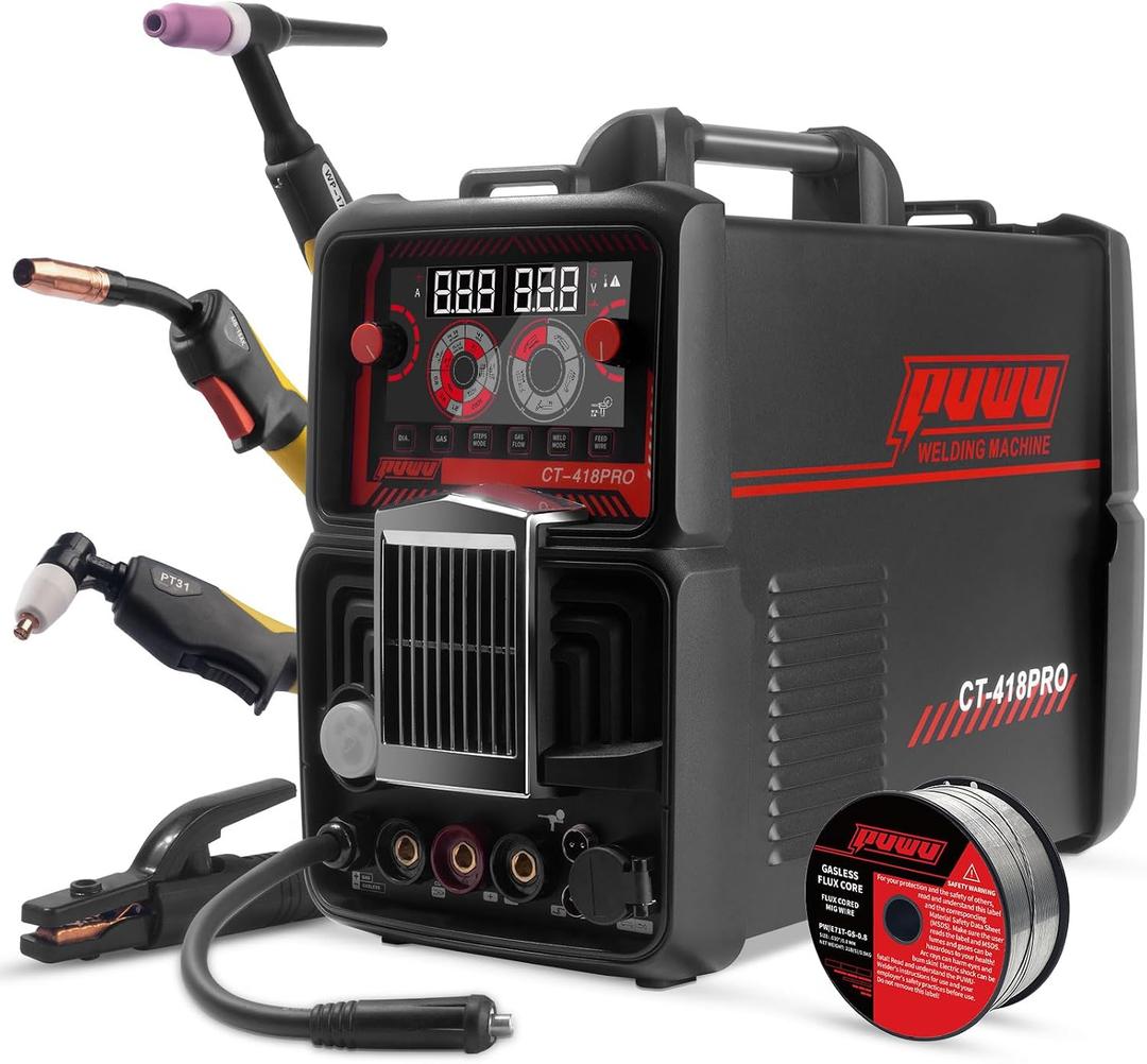 Plasma Cutter Welder Combo 6 in 1 Welding Machine 110V/220V
MIG/Flux Core/HF TIG/Stick/CUT/Spool Gun Compatible with 200A MIG/TIG/Stick & 50A CUT Aluminum Welding Multiprocess Welder