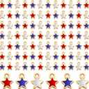 Kenning 108 Pcs 4th of July Patriotic Mini Star Charms for Jewelry Making Women Red Blue White Enamel Pendant 250th Anniversary Independence Day Decorations for Necklace Bracelet Earrings DIY Craft
