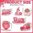 Blosssound 6 Pcs Mother's Day Table Decorations Spainish Feliz Dia De Las Madres Wooden Table Centerpieces Feliz Dia Mama Tabletop Sign Decor for Happy Mothers Day Party Supplies Tabletop Mom Gifts