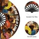 Where Them Fans At Hand Fan Foldable, Line Dance Popping Fans, Large Festival Hand Folding Fan, 26In