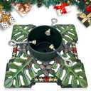 Christmas Tree Stand, Cast Iron Christmas Tree Stand for Real Trees Artificial Trees, Holds Up to 8ft Trees with 2.6" Diameter Trunks, Vintage Metal Tree Stand for Xmas Decor