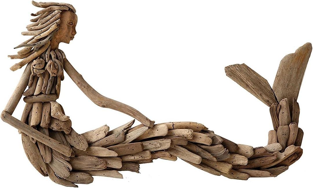 Creative Co-Op Driftwood Mermaid Wall Dcor