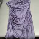 Memoriesea Women's One Shoulder Ruched Bodycon Sleeveless Mini Club Party Dress (Purple, M)