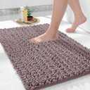 Yimobra Large Bathroom Rugs Non Slip Washable 36x24 Inch - Ultra Soft Absorbent Chenille Bath Mat, Quick Dry Shaggy Floor Carpet for Tub Shower, Mauve Home Decor Accessories