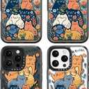 Compatible for iPhone 16 Pro case Cute - Durable Shockproof 6.6 ft Drop Impact Phone Case - Black Funny Cats Party Design for iPhone 16 Pro 6.3"