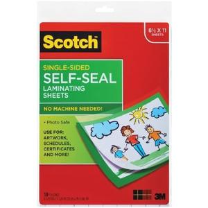 Scotch Single-Sided Laminating Sheets, 9 x 12 Inches, Letter Size, 10 Sheets/Pack (LS854SS-10) And Pentel EnerGel RTX Retractable Liquid Gel Pen, Passion Hue, 0.7mm, Assorted Violet Ink Pack of 3 Pens (BL77PASBP3M) And Sharpie Permanent Marker 2Pack