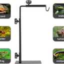 Reptile Lamp Stand, Adjustable 16-31 Inch Domes Heat Lamp Metal Bracket Floor Light Holder for Reptile Terrarium Lighting Heating Light and Dome lampshade, Large