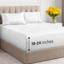 Extra Deep Twin XL Sheet Set - 4 Piece Breathable & Cooling Sheets - Hotel Luxury Bedding Set with 18-24 Inch Extra Deep Pockets - Easy Fit - Super Soft, Wrinkle Free and Comfy - White, Twin XL Size (01 - White)