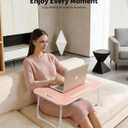 Ruxury Folding Lap Desk Bed Desk Laptop Table Tray, Breakfast Serving Tray, Portable & Lightweight Mini Table for Sofa Couch Floor - Pink