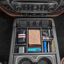 EDBETOS 2PCS Center Console Organizer Compatible with 2014-2018 Chevy Silverado/GMC Sierra 1500 Accessories 2015-2019 Silverado/Sierra 2500HD/3500HD Armrest Box Insert Tray, Full Console w/Bucket Seat