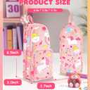 Cute Pencil Case,Unique Aesthetic 3D Schoolbag-Shaped Pencil Pouch for Girls Boys Kids Women,Big Capacity Pen and Pencil Stationery Organizer Bag with Zippers for School Office (Pink Rainbow)