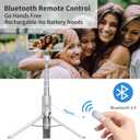 2 x Selfie Stick Tripod with Remote, Phone Tripod with Extendable Phone Holder, Portable Selfie StickTripod for iPhone Android TikTok YouTube Vlog
