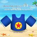 Kids Swim Vest with Cape, Water Wings Toddler Adjustable Shoulder Straps Children Arm Floaties for 22-30-40-50lbs Boys/Girls Swimming Jacket for Pool Learn to Swim Sea Beach Lake Training