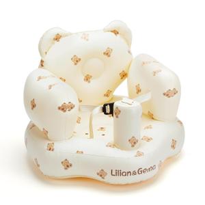 Lilian&Gema Inflatable Baby Seat  Blow Up Baby Chair with Built-in Pump for Infants 3 Months & Up, Portable Inflatable Baby Chair for Sitting Up, Soft Support Cushion, Indoor/Outdoor Use