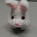 Hopearl Hopping Chubby Rabbit Interactive Electronic Pet Plush Bunny Toy with Sounds and Movements Animated Walking Wiggle Ears Twitch Nose Gifts for Toddlers Birthday, White, 7''