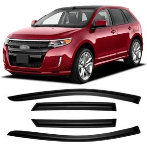 Window Rain Guards for 2007-2014 Ford Edge & 2007-2015 Lincoln MKX, Window Visor Guard Vent Wind Shade Deflector Rain Shield Protector Sun Visor 2008 2009 2010 2012 2013,Outside-Mount, 4 Pieces (For 07-14 Edge & 07-15 Lincoln MKX)
